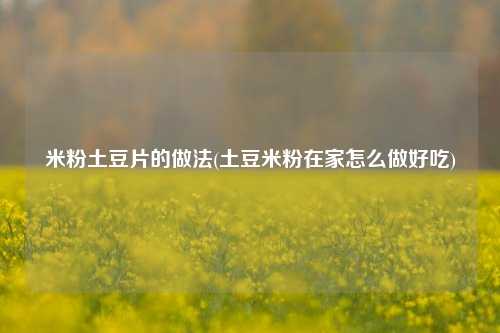 米粉土豆片的做法(土豆米粉在家怎么做好吃)