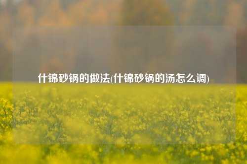 什锦砂锅的做法(什锦砂锅的汤怎么调)